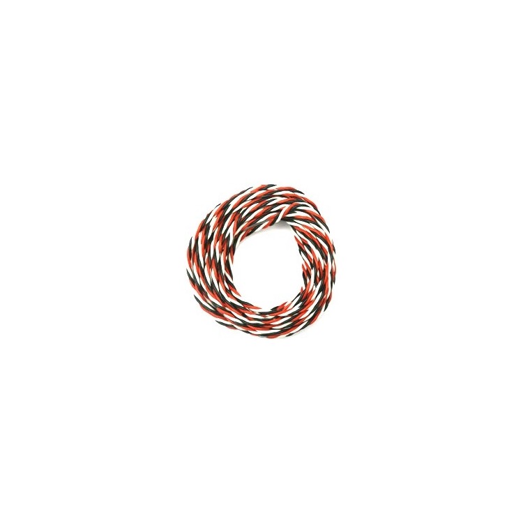 Kabel třížilový silikonový kroucený tlustý FU 0.5mm2 s 1x bílý kabel