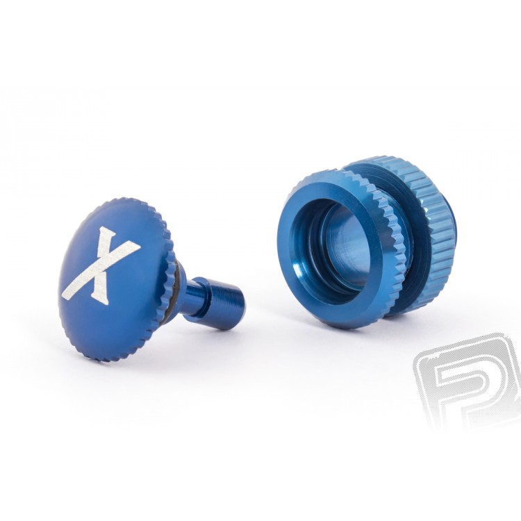 Tankovací ventil (X logo), modrý