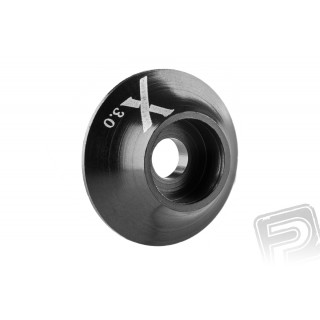 Fém alátét O-gyűrűvel (X logó) 3 mm, fekete, 10 db.