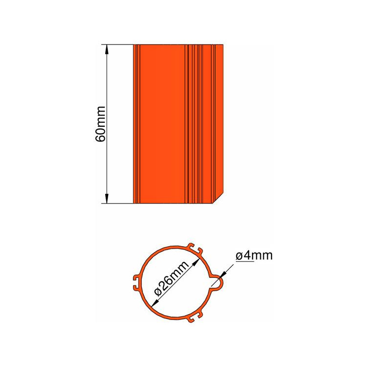Klima Základna 26mm 3-stabilizátory oranžová