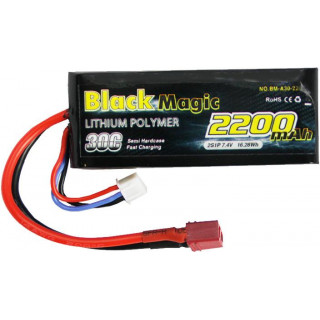 Black Magic LiPol Car 7.4V 2200mAh 30C Deans