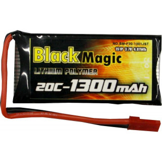 Black Magic LiPol 3.7V 1300mAh 20C JST