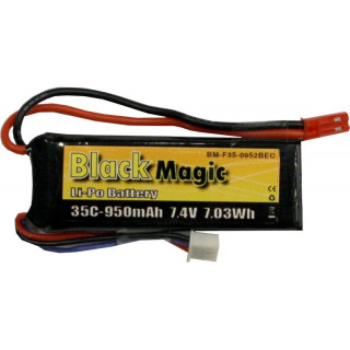 Black Magic LiPol 7.4V 950mAh 35C JST