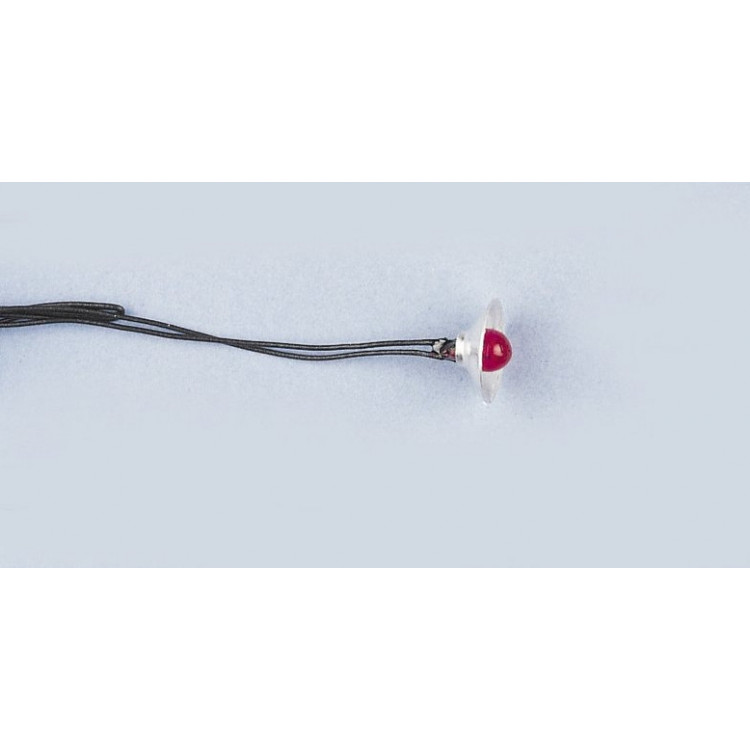 Žárovičky 4mm s kabelem - červené (10 ks.)