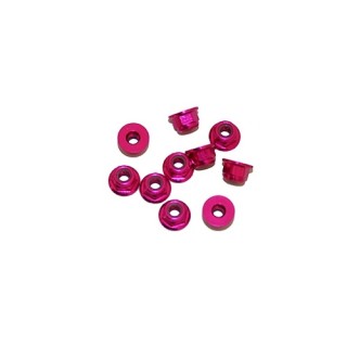 3 mm. alu samojistné matičky s osazením růžové (10 ks.)