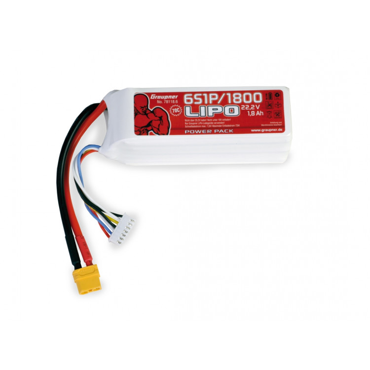 Power Pack LiPo 6/1800 22,2 V 70C XT60EB-4