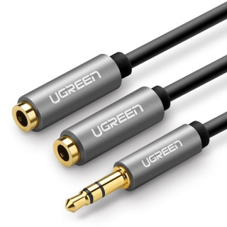 UGREEN AUX Audio splitter with jack 3,5 mm cable, 20cm - Silver