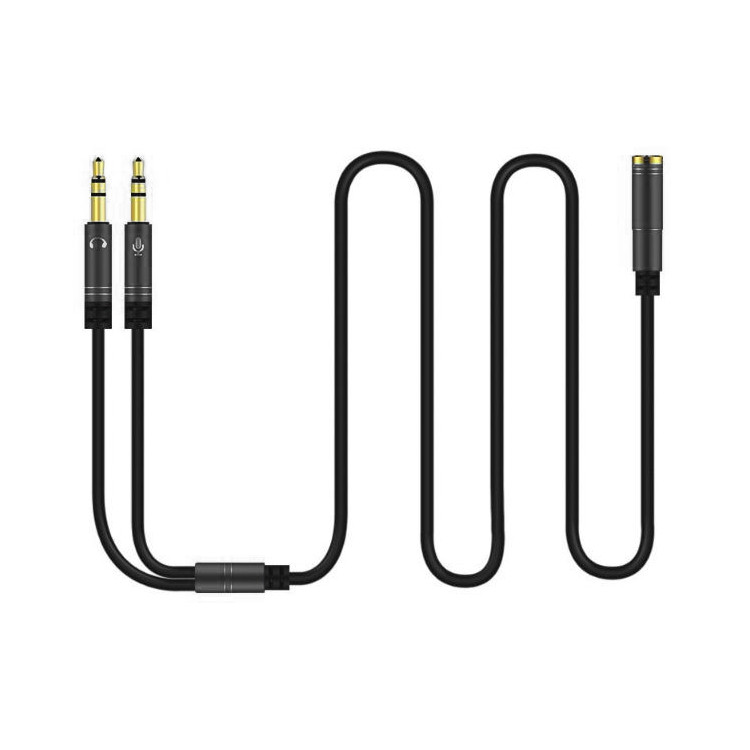 3.5mm Earphone & Microphone 2in1 Adapter for Computers (115cm)
