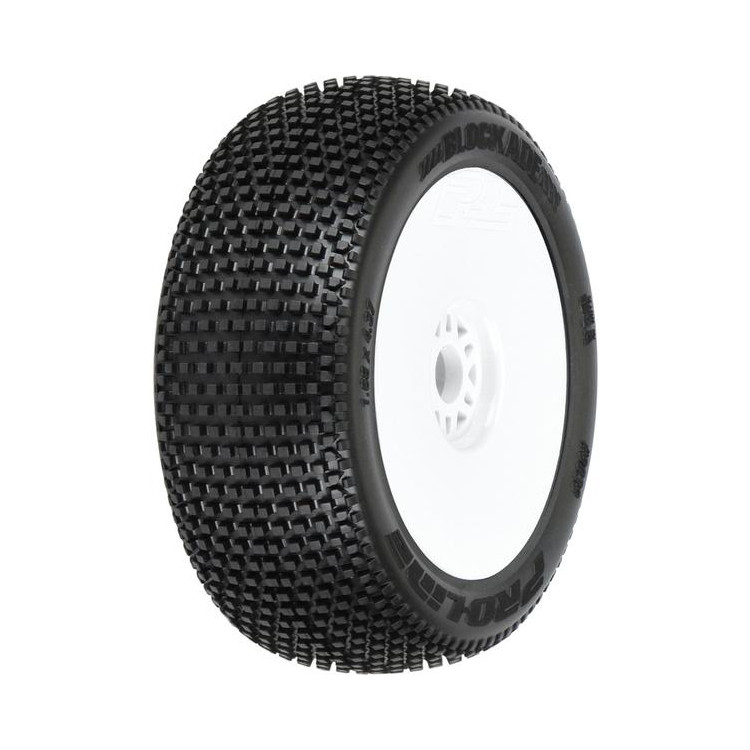 Pro-Line kolo 3.3", pneu Blockade S3 Buggy Tires, disk H17 bílý (2)