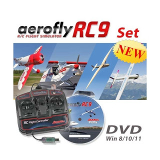 Aerofly RC9 DVD-re, Win8/10/11-hez, USB irányítóval