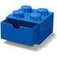LEGO stolní box 4 se zásuvkou modrý