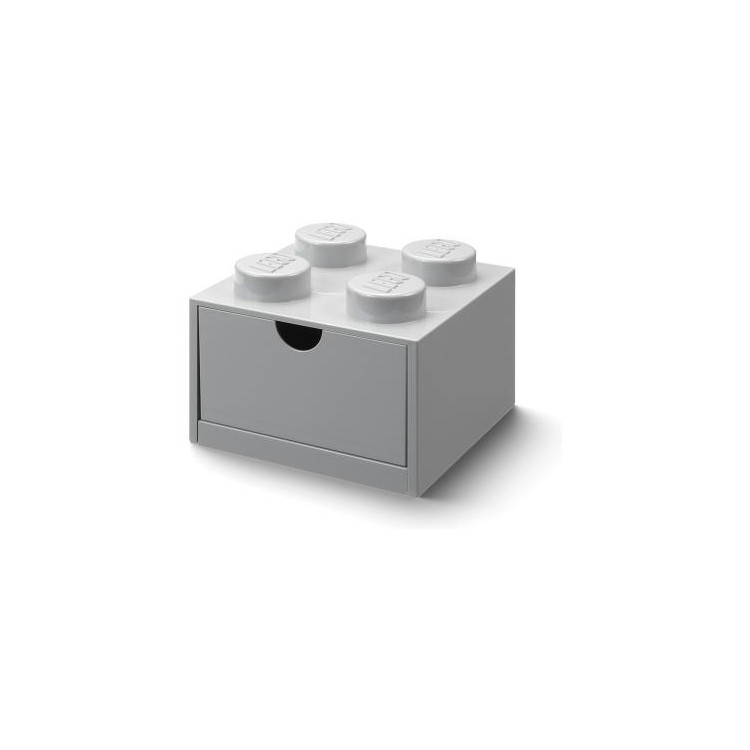 LEGO stolní box 4 se zásuvkou šedý