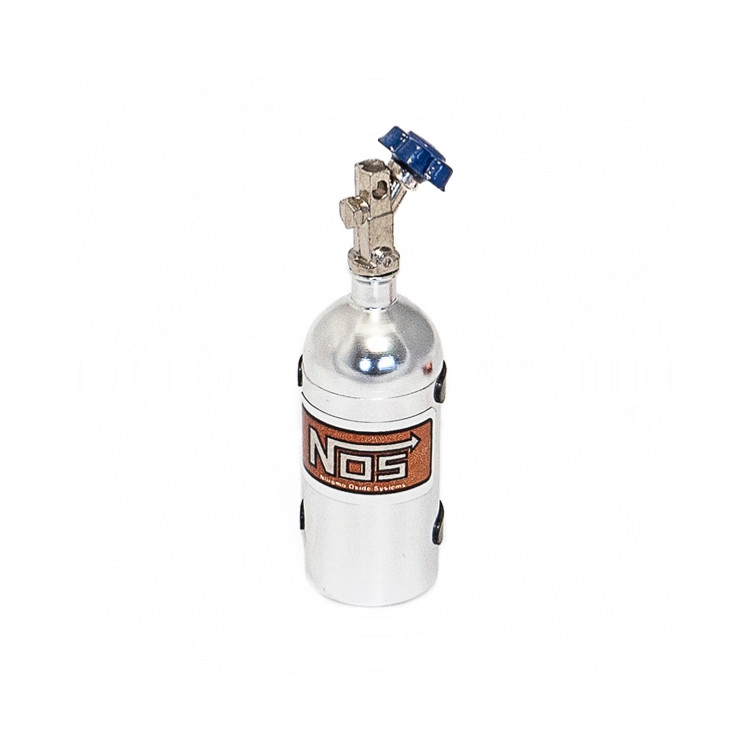 Stříbrná tlaková nádrž NOS s Nitro oxyd plynem, 23 gr.