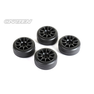 CARTEN nalepené M-Drift gumy na černých 10 papr. diskách +1mm, 4 ks.