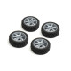 CARTEN nalepené Rally gumy 26mm na stříbrných 6 papr. diskách, 0mm OFFset, 4 ks.