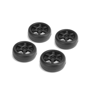 CARTEN nalepené slick gumy 26mm na černých 6 papr. diskách, 0mm OFFset, 4 ks.
