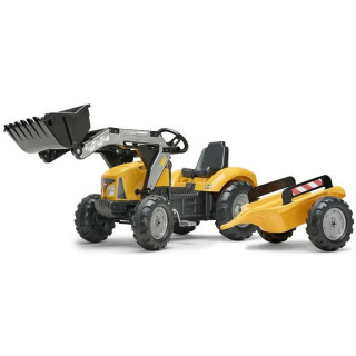 FALK - Taposó traktor Super Loader rakodóval és sárga mellékvágánnyal, sárga